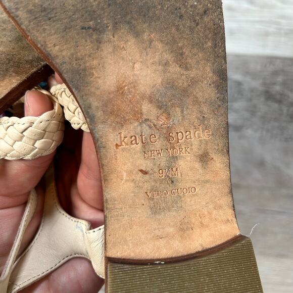 Kate Spade Pom Pom Tassel Woven Leather Sandals – Size 9.5M - Picture 6 of 6